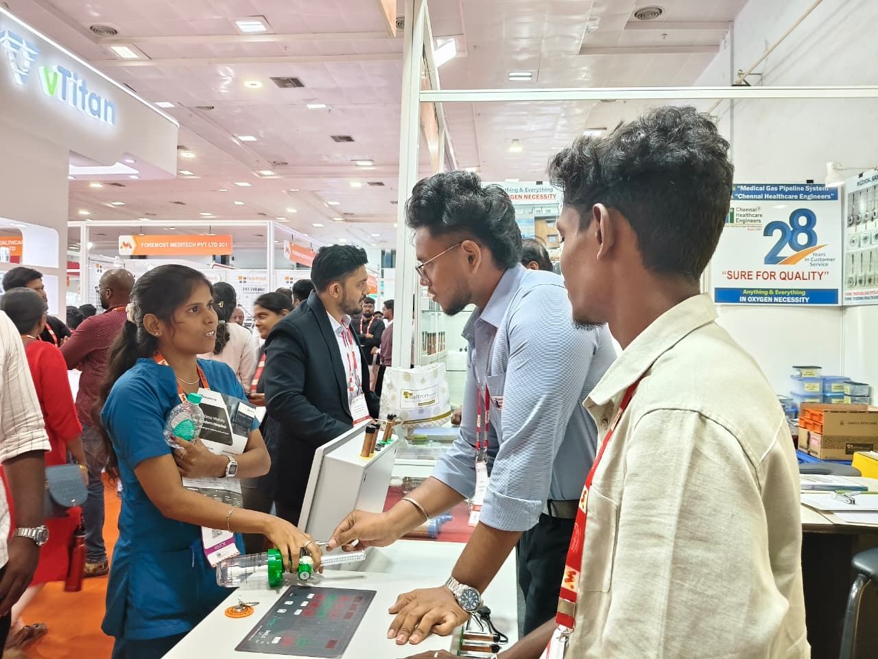 Medicall Exhibition - Visitors at the Chennai Healthcare Engineers counter