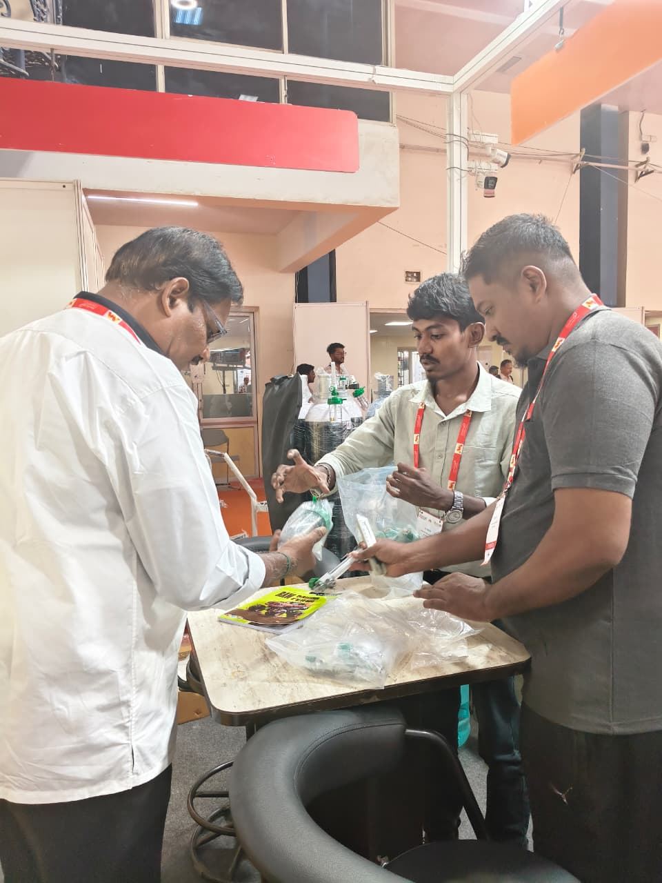 Medicall Exhibition - Team demonstrating medical gas terminal units